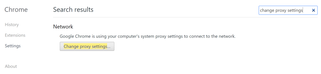SSL Error - Change Proxy Settings
